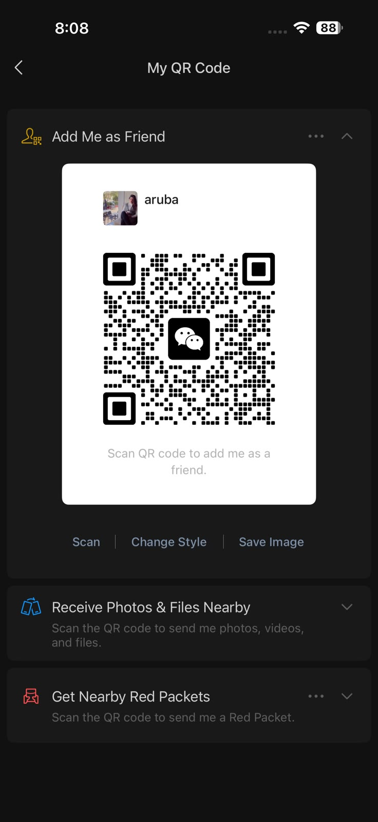 Scan in WeChat to add Aruba at Penguin International