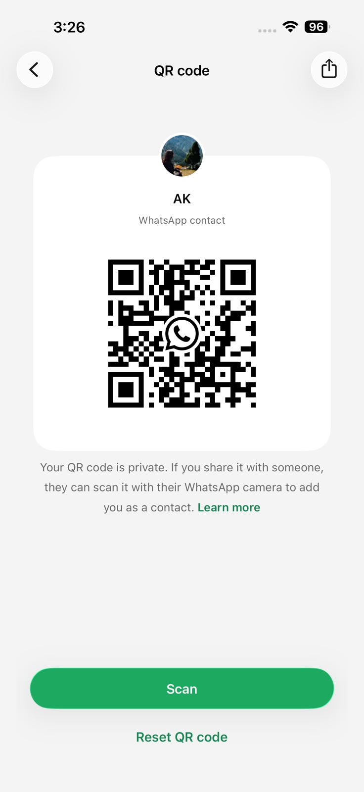 Scan to connect on WhatsApp